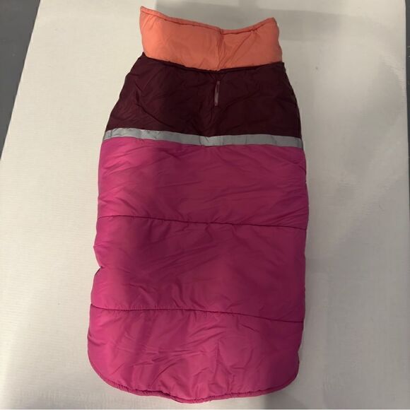 32 Degrees Heat Dog Jacket Coat Polar Leash Hole Pink Reflective Stripe - Picture 1 of 5